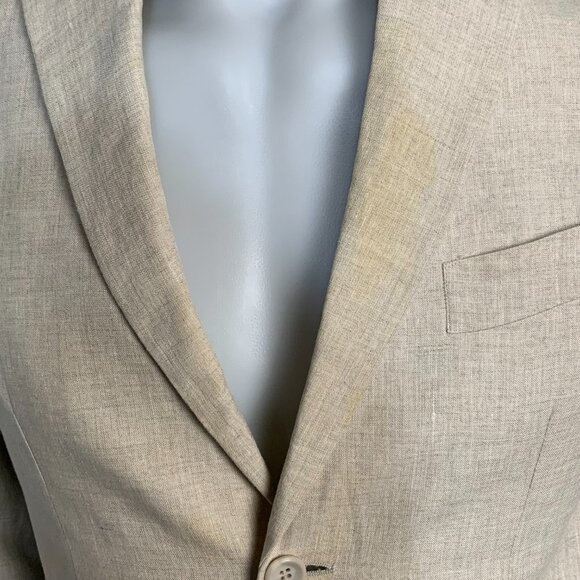 Vintage 90s Le Chateau Lightweight 100% Linen Two Button Blazer Sport Coat - Picture 12 of 16